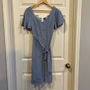 Blue & White Polka dot summer dress